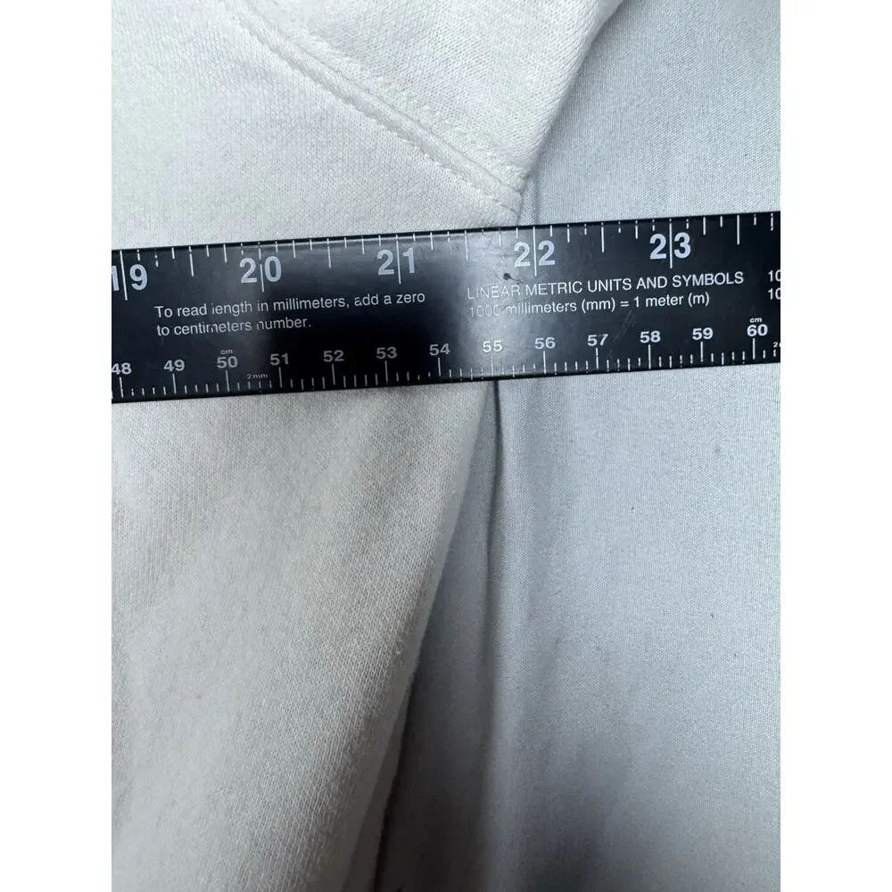 The North Face Hoodie Men’s Large Cream Pullover Sweatshirt Logo Fleece
